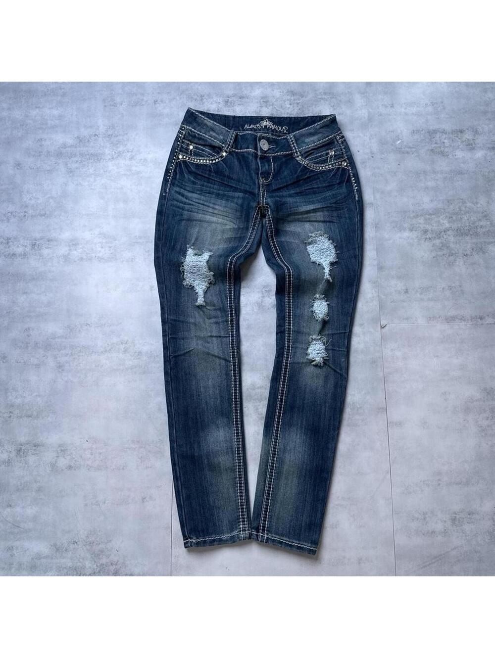 Y2K Almost Famous 00s denim distressed vintage jeans
